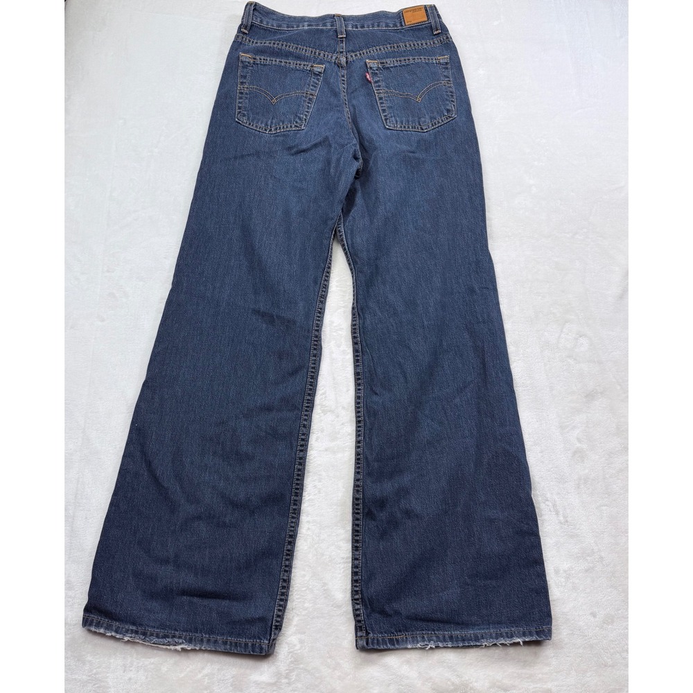 Vintage Levis Red Tab Wide Leg Dark Wash Jeans 50924-1418 Made in USA Size 5M JR - Picture 2 of 14